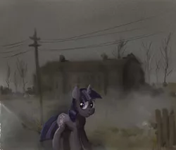 Size: 2262x1923 | Tagged: safe, artist:alexandrvirus, derpibooru import, twilight sparkle, pony, unicorn, image, jpeg, mist, scenery, unicorn twilight