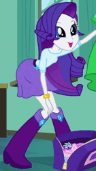 Size: 360x640 | Tagged: safe, derpibooru import, screencap, rarity, equestria girls, equestria girls (movie), animated, ass up, bag, bent over, boots, clothes, cropped, cute, dress, gif, image, out of context, raribetes, shoes, skirt, solo
