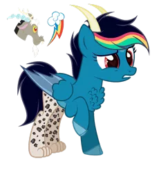 Size: 1920x2089 | Tagged: safe, artist:teal-quil, derpibooru import, discord, oc, hybrid, image, interspecies offspring, offspring, parent:discord, parent:rainbow dash, parents:discodash, png, simple background, transparent background