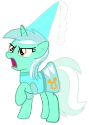 Size: 720x1007 | Tagged: safe, alternate version, artist:darlycatmake, derpibooru import, lyra heartstrings, pony, unicorn, angry, clothes, cute, dress, dressup, female, full body, hat, hennin, image, lyra is not amused, lyrabetes, mare, meme, png, princess, princess lyra heartstrings, rage, rage face, serious, serious face, simple background, solo, standing, tail, unamused, wat, what the hay?, wtf