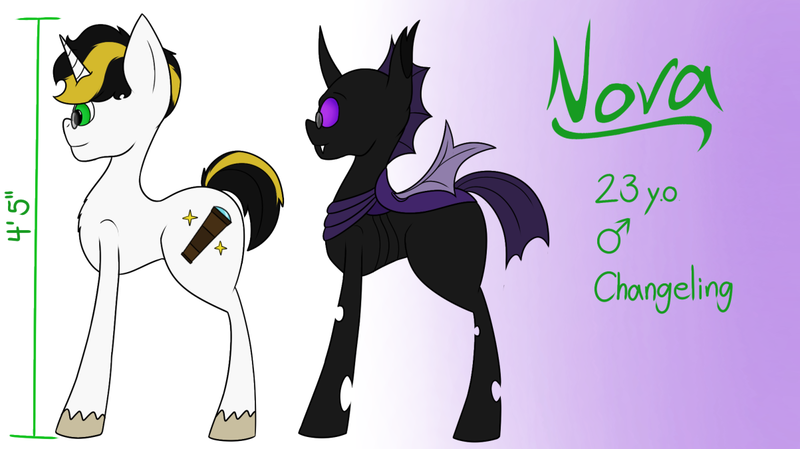 Size: 1203x675 | Tagged: safe, derpibooru import, oc, oc:nova starchaser, changeling, pony, disguise, disguised changeling, image, male, png, reference sheet, stallion