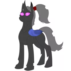 Size: 1500x1500 | Tagged: safe, artist:silverfan, derpibooru import, oc, unofficial characters only, changeling, pony, female, hair tie, image, jpeg, mare, simple background, solo, white background