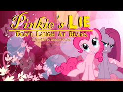 Size: 480x360 | Tagged: safe, artist:thebaffman, artist:woodentoaster, derpibooru import, pinkie pie, earth pony, pony, 2011, angry, animated, balloon, image, laughter song, pinkamena diane pie, pinkie's lie, sitting, smiling, song, sound, text, webm