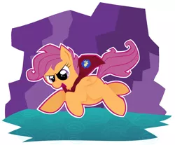 Size: 818x677 | Tagged: safe, artist:giantsquidie, derpibooru import, scootaloo, pegasus, pony, 2013, cape, clothes, cmc cape, female, image, png, solo