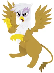 Size: 683x918 | Tagged: safe, artist:giantsquidie, derpibooru import, gilda, gryphon, 2012, beak, female, frown, image, open beak, open mouth, png, rearing, simple background, solo, spread wings, white background, wings