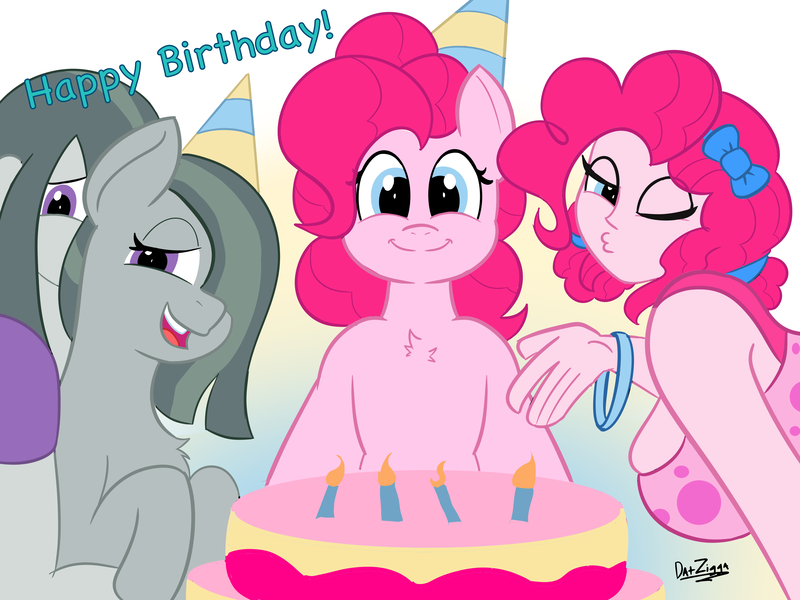 Size: 4098x3072 | Tagged: safe, artist:datzigga, derpibooru import, marble pie, pinkie pie, human, pony, equestria girls, birthday, image, png