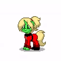 Size: 548x548 | Tagged: safe, artist:gloomy brony, derpibooru import, ponified, pony, unicorn, pony town, ash crimson, chinese text, clothes, image, jpeg, king of fighters, kof, male, moon runes, pixel art, pixels, simple background, snk, solo, solo male, white background