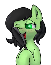 Size: 2947x3738 | Tagged: safe, artist:dumbwoofer, derpibooru import, oc, oc:anonfilly, unofficial characters only, pony, blushing, ear fluff, female, filly, frying pan, image, joke, licking, pansexual, png, pun, simple background, solo, tongue out, transparent background