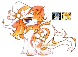 Size: 1280x936 | Tagged: safe, artist:mirrastat, derpibooru import, daybreaker, star swirl the bearded, oc, alicorn, pony, unicorn, bag, base used, eyelashes, female, frown, hat, image, looking back, makeup, male, mare, parent:daybreaker, parent:star swirl the bearded, png, saddle bag, simple background, stallion, transparent background, unshorn fetlocks, witch hat