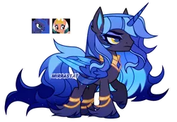 Size: 1280x884 | Tagged: safe, artist:mirrastat, derpibooru import, princess luna, somnambula, oc, alicorn, pony, alicorn oc, base used, eyelashes, female, horn, image, magical lesbian spawn, makeup, male, mare, offspring, parent:princess luna, parent:somnambula, peytral, png, raised hoof, simple background, stallion, transparent background, unshorn fetlocks, wings