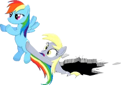 Size: 454x317 | Tagged: safe, artist:rockingscorpion, derpibooru import, derpy hooves, rainbow dash, pegasus, pony, the last roundup, duo, female, image, mare, pixel art, png, simple background, transparent background