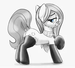 Size: 2938x2661 | Tagged: suggestive, artist:pabbley, derpibooru import, cloudy quartz, earth pony, pony, black and white, clothes, female, glasses, grayscale, image, jpeg, latex, latex socks, looking back, loose hair, mare, milf, monochrome, neo noir, partial color, raised tail, simple background, socks, solo, solo female, tail, white background