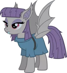 Size: 2347x2556 | Tagged: safe, artist:doctor-g, derpibooru import, maud pie, bat pony, pony, bat ponified, female, high res, image, maudbat, png, race swap, simple background, solo, transparent background, vector