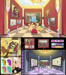 Size: 1920x2170 | Tagged: safe, derpibooru import, edit, edited screencap, screencap, bruce mane, eclair créme, hitch trailblazer, jangles, masquerade, perfect pace, photo finish, pish posh, pop art (character), posey (g5), rainbow dash, rarity, silver frames, star gazer, stella lashes, tree hugger, ponified, earth pony, human, pegasus, pony, my little pony: tell your tale, on your marks, season 2, sweet and elite, spoiler:g5, spoiler:my little pony: tell your tale, spoiler:tyts01e08, andy warhol, art, background pony, beatnik rarity, beret, bipedal, bust, clothes, cubism, discovery family, discovery family logo, eyes closed, female, fine art parody, foal me once, g5, hat, hungry for justice, image, logo, male, mare, modern art, open mouth, pablo picasso, pinto paintcaster, png, portrait, reference, salvador dalí, stallion, stella, sunglasses, surreal, sweater, the persistence of memory, the scream