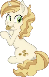 Size: 2910x4501 | Tagged: safe, artist:latecustomer, artist:thatusualguy06, derpibooru import, sweet biscuit, pony, unicorn, .svg available, butt, cookie, female, food, image, looking at you, mare, messy eating, plot, png, simple background, solo, transparent background, vector