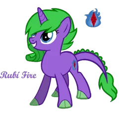 Size: 668x618 | Tagged: safe, artist:martulove-chan, derpibooru import, oc, oc:rubi fire, unofficial characters only, dracony, dragon, hybrid, pony, unicorn, blue fire, dragon hybrid, female, fire, horn, image, interspecies offspring, mare, offspring, parent:rarity, parent:spike, parents:sparity, png, ruby, simple background, smiling, transparent background