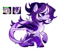 Size: 1280x1003 | Tagged: safe, artist:mirrastat, derpibooru import, spike, twilight sparkle, oc, dracony, dragon, hybrid, pony, base used, crossover, eyelashes, female, image, interspecies offspring, makeup, male, mare, offspring, parent:spike, parent:twilight sparkle, parents:twispike, png, simple background, stallion, transparent background