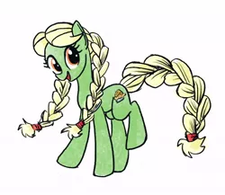 Size: 696x604 | Tagged: safe, artist:laya-21, derpibooru import, granny smith, earth pony, pony, image, jpeg, simple background, solo, white background, young granny smith, younger