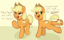 Size: 2634x1644 | Tagged: safe, artist:pony-thunder, derpibooru import, applejack, earth pony, hooves debate, image, png