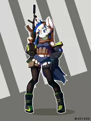 Size: 3852x5136 | Tagged: safe, artist:d457333, derpibooru import, oc, ponified, anthro, pony, clothes, female, finland, gun, image, military uniform, nation ponies, png, solo, uniform, weapon