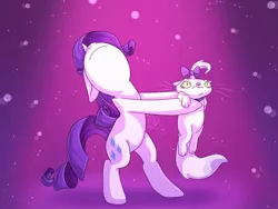 Size: 1024x768 | Tagged: source needed, safe, artist:golden bloom, derpibooru import, opalescence, rarity, cat, pony, unicorn, my little pony: pony life, spoiler:pony life s01e20, bipedal, g4, g4.5 to g4, generation leap, image, jpeg, nose in the air, scene interpretation, screenshot redraw, the 5 habits of highly effective ponies