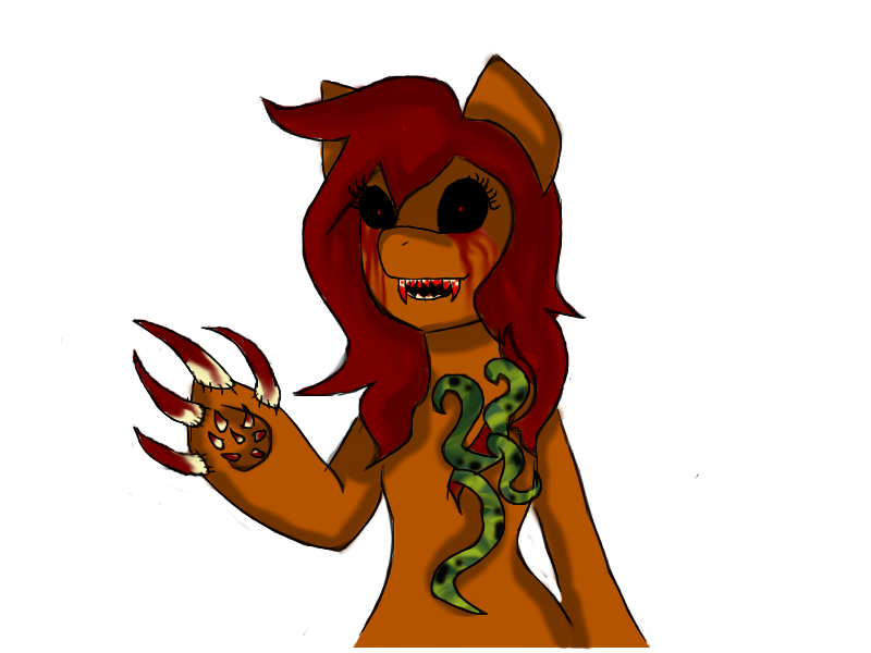 Size: 800x600 | Tagged: grimdark, artist:rainbow-neko-chan, derpibooru import, oc, oc:rainbow neko, unofficial characters only, pegasus, pony, snake, blood, body horror, claws, creepypasta, female, image, mare, nightmare fuel, png, simple background, transparent background, zalgo