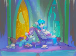 Size: 2991x2220 | Tagged: safe, artist:tingsan, derpibooru import, oc, unofficial characters only, pegasus, pony, unicorn, castle of the royal pony sisters, image, jpeg