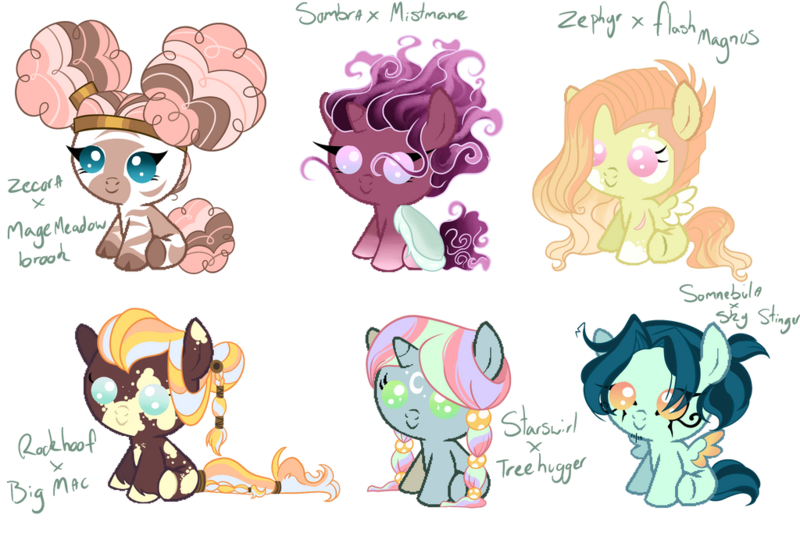 Size: 1024x695 | Tagged: safe, artist:dusty-nutz, derpibooru import, oc, unofficial characters only, earth pony, hybrid, pegasus, pony, unicorn, zony, baby, baby pony, base used, colt, female, filly, foal, image, magical gay spawn, magical lesbian spawn, male, offspring, parent:big macintosh, parent:flash magnus, parent:king sombra, parent:meadowbrook, parent:mistmane, parent:rockhoof, parent:sky stinger, parent:somnambula, parent:star swirl the bearded, parent:tree hugger, parent:zecora, parent:zephyr breeze, png, simple background, transparent background