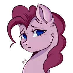 Size: 2000x2000 | Tagged: safe, artist:ske, derpibooru import, pinkie pie, earth pony, pony, bust, image, png, portrait, simple background, sketch, solo, transparent background