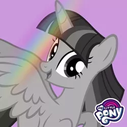 Size: 720x720 | Tagged: safe, derpibooru import, official, twilight sparkle, twilight sparkle (alicorn), alicorn, pony, rainbow roadtrip, image, jpeg, monochrome, profile picture