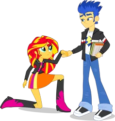 Size: 3042x3212 | Tagged: safe, artist:dustinwatsongkx, derpibooru import, flash sentry, sunset shimmer, equestria girls, female, flashimmer, image, male, png, shipping, simple background, straight, transparent background