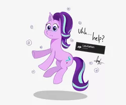 Size: 2400x2000 | Tagged: safe, artist:habiepon3, derpibooru import, starlight glimmer, pony, unicorn, cute, dialogue, floating, high res, image, levitation, looking at you, magic, minecraft, png, simple background, solo, telekinesis
