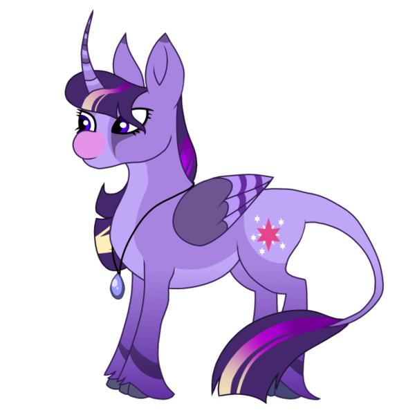 Size: 640x640 | Tagged: safe, artist:plasmaticia, derpibooru import, twilight sparkle, twilight sparkle (alicorn), alicorn, pony, cloven hooves, colored wings, colored wingtips, curved horn, horn, image, leonine tail, png, redesign, simple background, solo, tail, transparent background, twitterina design, wings