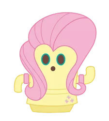 Size: 1280x1421 | Tagged: safe, artist:darbypop1, derpibooru import, fluttershy, animal crossing, gyroid, image, png, simple background, solo, species swap, transparent background