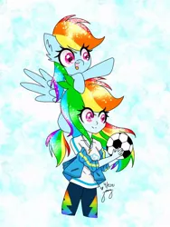 Size: 768x1024 | Tagged: artist needed, source needed, safe, derpibooru import, rainbow dash, pegasus, pony, equestria girls, image, jpeg, self paradox, self ponidox