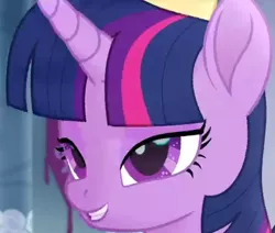 Size: 483x410 | Tagged: safe, derpibooru import, screencap, twilight sparkle, twilight sparkle (alicorn), alicorn, pony, my little pony: the movie, cute, faic, female, image, lidded eyes, mare, png, smiling, solo, twiabetes, twilight sparkle is best facemaker