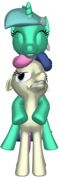 Size: 660x1973 | Tagged: safe, derpibooru import, bon bon, lyra heartstrings, sweetie drops, earth pony, pony, unicorn, 3d, amused, angry, bon bon is not amused, cute, duo, duo female, female, floppy ears, happy, image, lesbian, looking up, lyra is amused, lyra riding bon bon, lyrabetes, lyrabon, png, ponies riding ponies, ride, riding, shipping, simple background, transparent background, unamused