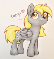 Size: 1700x1863 | Tagged: safe, artist:nocturneglow, derpibooru import, derpy hooves, pegasus, pony, blurry, image, jpeg, solo, traditional art