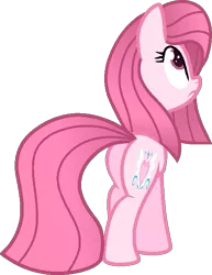 Size: 483x627 | Tagged: safe, artist:guruyunus17, derpibooru import, oc, oc:annisa trihapsari, earth pony, pony, annibutt, base used, butt, earth pony oc, female, image, long hair, mane, mare, medibang paint, pink body, pink hair, pink mane, pink tail, plot, png, simple background, tail, transparent background