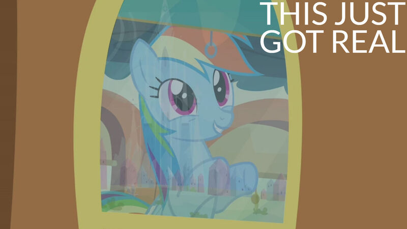 Size: 1280x720 | Tagged: safe, derpibooru import, edit, edited screencap, editor:quoterific, screencap, rainbow dash, pegasus, pony, equestria games (episode), season 4, crystal empire, cute, dashabetes, female, friendship express, image, jpeg, locomotive, mare, smiling, solo, steam locomotive, text, train