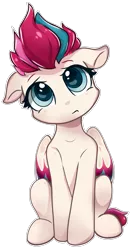 Size: 976x1821 | Tagged: safe, artist:eris azure, derpibooru import, zipp storm, pegasus, pony, adorazipp, blushing, confused, cute, female, floppy ears, g5, image, mare, png, simple background, sitting, solo, transparent background