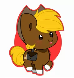 Size: 2653x2785 | Tagged: safe, artist:kittyrosie, derpibooru import, oc, unofficial characters only, earth pony, :p, abstract background, blushing, chibi, coat markings, cowboy hat, cute, earth pony oc, hat, image, jpeg, ocbetes, simple background, socks (coat marking), tongue out
