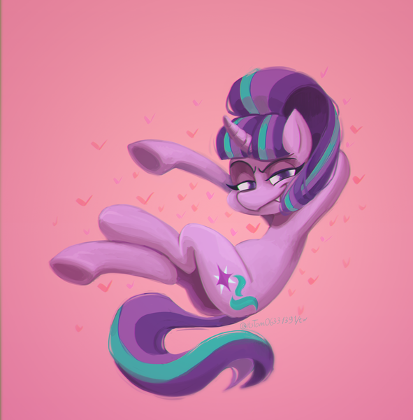 Size: 2480x2516 | Tagged: safe, artist:itstom06331391, derpibooru import, starlight glimmer, pony, unicorn, butt, fangs, female, high res, image, mare, plot, png, smug, smuglight glimmer, solo