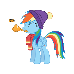Size: 1200x1190 | Tagged: source needed, useless source url, safe, artist:sugar morning, artist:tolerance, derpibooru import, rainbow dash, pegasus, pony, best gift ever, ^^, animated, beanie, bell, clothes, cute, daaaaaaaaaaaw, dancing, dashabetes, eyes closed, feathered wings, female, folded wings, full body, gif, hat, hnnng, image, loop, mare, mouth hold, multicolored hair, multicolored mane, multicolored tail, onomatopoeia, outline, precious, purple hat, rainbow hair, rainbow tail, scarf, show accurate, simple background, smiling, solo, style emulation, sweet dreams fuel, tail, text, transparent background, weapons-grade cute, wholesome, wings, winter, winter hat