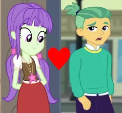 Size: 670x620 | Tagged: safe, derpibooru import, edit, edited screencap, screencap, guy grove, starlight, starshine, equestria girls, equestria girls (movie), equestria girls series, street magic with trixie, spoiler:eqg series (season 2), clothes, cropped, female, heart, image, jewelry, male, necklace, pigtails, png, ponytail, shipping, shipping domino, stargrove, straight, sweater