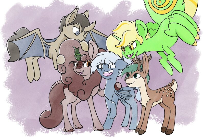 Size: 2048x1380 | Tagged: artist needed, suggestive, derpibooru import, oc, oc:cutpurse, oc:evergreen, oc:pepper, oc:rune chisel, unnamed oc, bat pony, changeling, deer, deer pony, kirin, monster pony, original species, spiderpony, bat pony oc, bat wings, changeling oc, deer oc, female, image, imminent vore, jpeg, kirin oc, male, wings