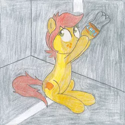Size: 1024x1024 | Tagged: safe, artist:minux86, derpibooru import, oc, oc:canni soda, unofficial characters only, earth pony, pony, 2016, drinking, fanta, freckles, image, jpeg, traditional art