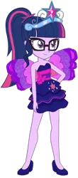 Size: 721x1645 | Tagged: safe, artist:fireluigi29, artist:user15432, derpibooru import, sci-twi, twilight sparkle, fairy, human, equestria girls, bare shoulders, big crown thingy, clothes, crown, cutie mark, cutie mark on clothes, dress, element of magic, fairy princess, fairy wings, fairyized, fall formal outfits, glasses, high heels, image, jewelry, png, purple dress, purple wings, regalia, shoes, simple background, strapless, transparent background, wings