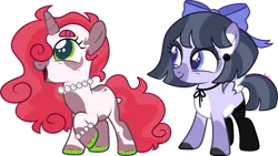 Size: 1280x723 | Tagged: safe, artist:kurosawakuro, derpibooru import, oc, unofficial characters only, pegasus, pony, unicorn, base used, female, filly, foal, image, magical lesbian spawn, offspring, parent:babs seed, parent:rumble, parent:sweetie belle, parent:wind sprint, parents:babsbelle, png, simple background, transparent background