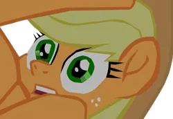 Size: 578x398 | Tagged: safe, artist:benpictures1, derpibooru import, applejack, earth pony, pony, my little pony: the movie, applejack's hat, cowboy hat, cute, female, hat, image, inkscape, jackabetes, mare, png, rolling, shocked, shocked expression, simple background, solo, transparent background, vector